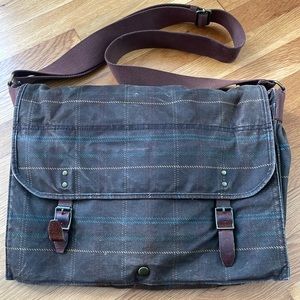 J Crew Waxed Canvas Messenger Bag